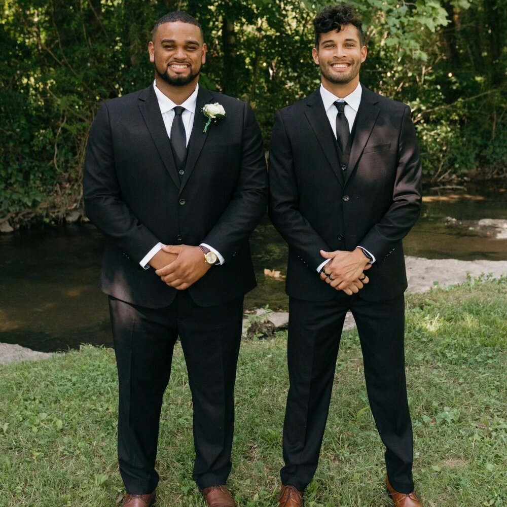 The Modern Groom Men’s Black Suit Set Jacket Pants Vest